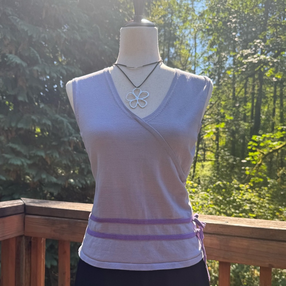 Spenser Jeremy Light Purple Sleeveless Wrap Top